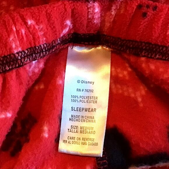Disney Velour Mickey Mouse Sleep Pants Sz M - Picture 4 of 4